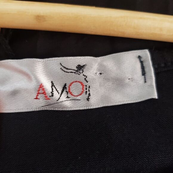 🦋3/$20 AMO Large Black Long Sleeve Scoop Neck Layered Ruffles Blouse Top - Picture 9 of 14